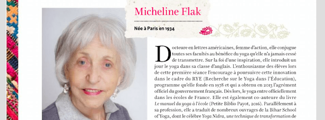 Sur Yoga Journal : Micheline Flak parmi les figures emblématiques du yoga en France